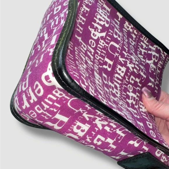 Burberry Logo Print Crossbody Bag in Purple White and Black Graffiti Rare Small